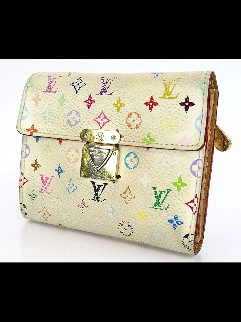 Louis Vuitton Multicolor Monogram Canvas Small Wallet - White